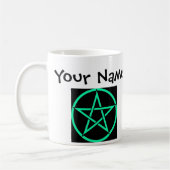 Personalisiert Türkisfarbenes Pentagramm Wiccan Ta Kaffeetasse (Links)