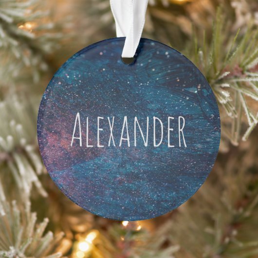 Personalisiert Turqouise Galaxy Paint Glitzern Ornament (Baum)
