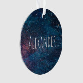Personalisiert Turqouise Galaxy Paint Glitzern Ornament (Vorderseite)
