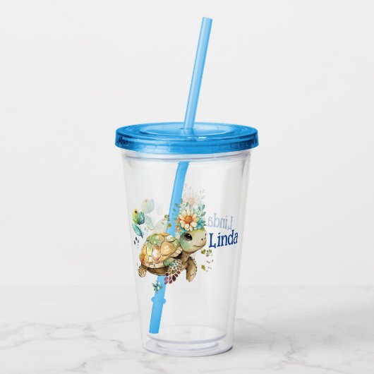 Personalisiert Turtle Acryltrinkbecher (Rückseite)
