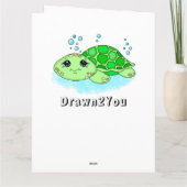 Personalisiert Turtle Happy Birthday | Farbseite Karte (Rückseite)