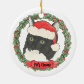 Personalisiert Tuxedo Ragamuffin Cat Keramik Ornament (Hinten)