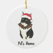 Personalisiert Tuxedo Ragamuffin Cat Keramik Ornament (Hinten)