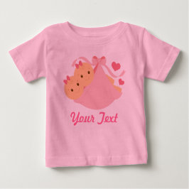 Personalisiert Twin Girls Pink Baby T-shirt