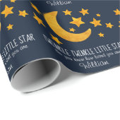 Personalisiert Twinkle Little Star Moon & Stars Geschenkpapier (Rolleneckpunkt)