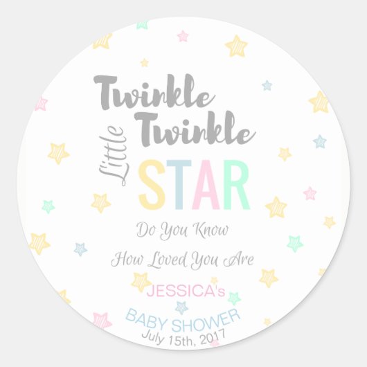 Personalisiert Twinkle Twinkle Little Star - Aufkl Runder Aufkleber (Vorderseite)