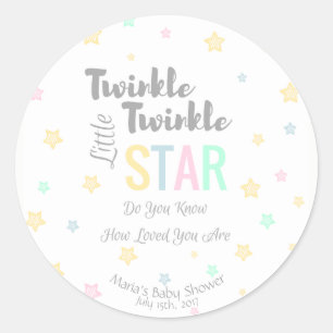 Personalisiert Twinkle Twinkle Little Star - Aufkl Runder Aufkleber