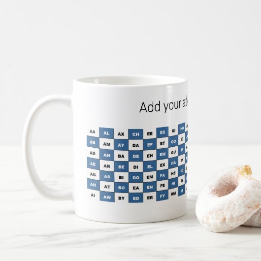 Personalisiert Two Letter Words British English Bl Kaffeetasse (Mit Donut)