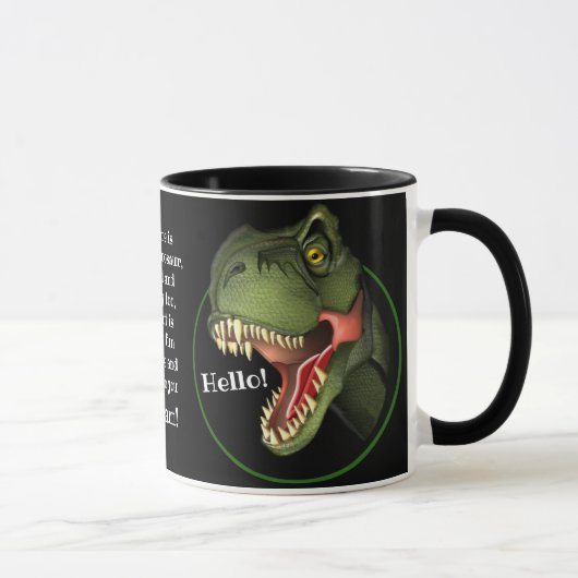 Personalisiert Tyrannosaurus Rex Dinosaurier Tasse (Rechts)