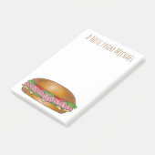 Personalisiert U-Boot Sandwich Hoagie Post It Post-it Klebezettel (angewinkelt)