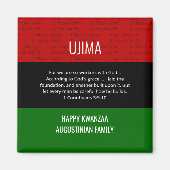 Personalisiert UJIMA Happy Kwanzaa  Magnet (Vorne)