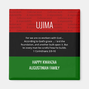 Personalisiert UJIMA Happy Kwanzaa  Magnet