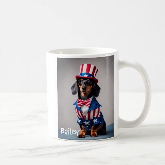 Personalisiert Uncle Sam Dackel Tasse (Rechts)