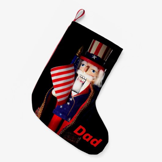Personalisiert Uncle Sam Nutcracker Kleiner Weihnachtsstrumpf (Vorderansicht (hängend))