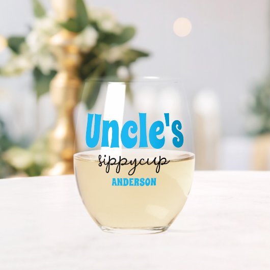 Personalisiert Uncle's Sippy Cup Weinglas Ohne Stiel (Insitu (Hochzeit))