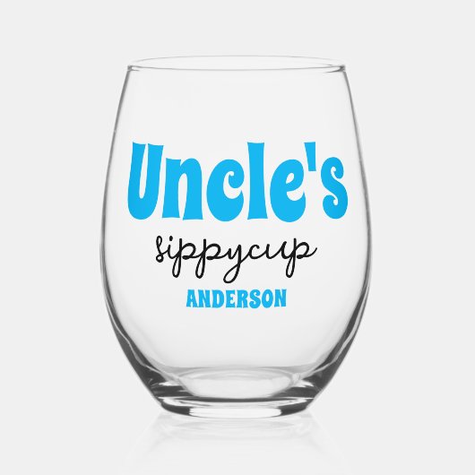 Personalisiert Uncle's Sippy Cup Weinglas Ohne Stiel (Vorderseite)