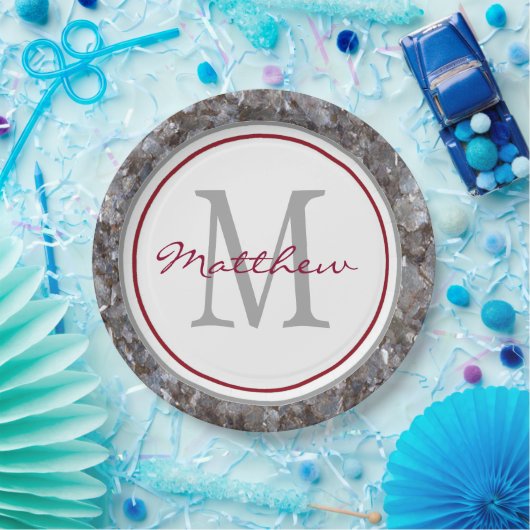 Personalisiert und Mit Monogramm Pappteller (Party)