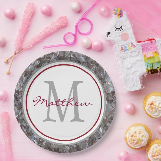 Personalisiert und Mit Monogramm Pappteller (Party)