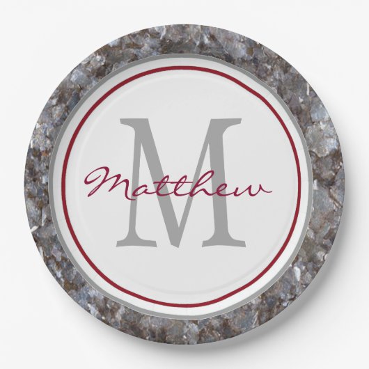 Personalisiert und Mit Monogramm Pappteller (Vorderseite)