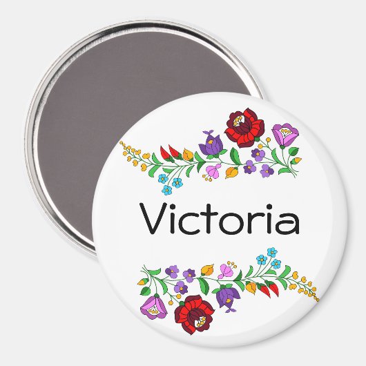 Personalisiert ungarisches Kalocsa Magnet (Vorderseite/Rückseite)