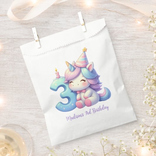 Personalisiert Unicorn 3. Geschenktütchen (Ausgeschnitten)