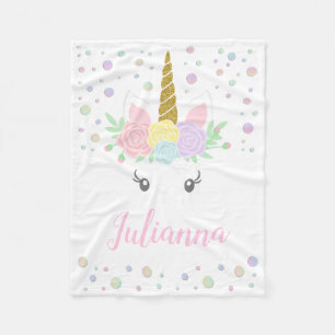 Personalisiert Unicorn Baby Blanket Fleecedecke