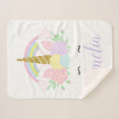 Personalisiert Unicorn Baby Blanket Sherpadecke (Vorderseite (Horizontal))