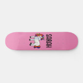 PERSONALISIERT UNICORN CUSTOM MÄDCHEN PINK SKATEBO SKATEBOARD (Horizontal)