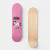 PERSONALISIERT UNICORN CUSTOM MÄDCHEN PINK SKATEBO SKATEBOARD (Vorderseite)