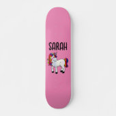 PERSONALISIERT UNICORN CUSTOM MÄDCHEN PINK SKATEBO SKATEBOARD (Vorne)