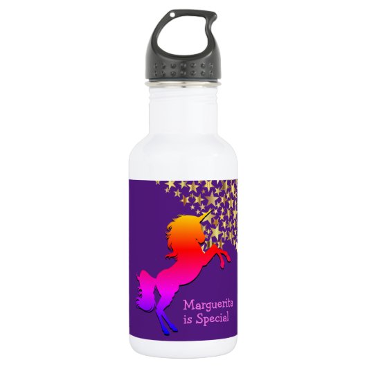 PERSONALISIERT UNICORN EDELSTAHLFLASCHE (Vorderseite)