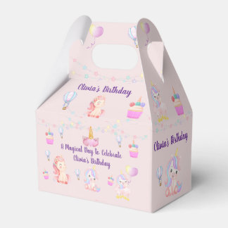 Personalisiert Unicorn Geburtstag Gunst Box Geschenkschachtel