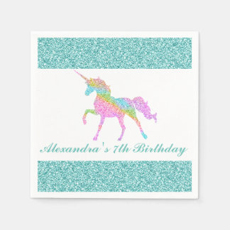 Personalisiert Unicorn Geburtstag Napkin Serviette