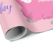 Personalisiert Unicorn Llama Happy Birthday Geschenkpapier (Rolleneckpunkt)