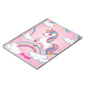 Personalisiert Unicorn-Notebook - Magischer Regenb Notizblock (Linke Seite)