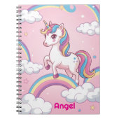 Personalisiert Unicorn-Notebook - Magischer Regenb Notizblock (Vorderseite)