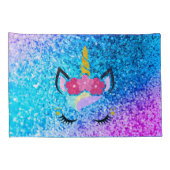 Personalisiert Unicorn Ombre Glitzer Kissen Hüllen Kissenbezug (Rückseite-Rechts)
