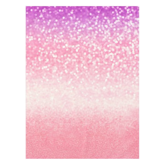Personalisiert Unicorn Ombre Glitzer Tablecloth Tischdecke (Vorderseite)
