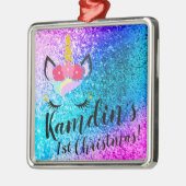 Personalisiert Unicorn Ombre Glitzer XMAS Ornament (Links)