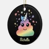 Personalisiert Unicorn Rainbow Kacke Emoji Kawaii Keramik Ornament (Links)