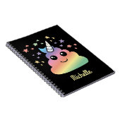 Personalisiert Unicorn Rainbow Kacke Emoji Kawaii Notizblock (Rechte Seite)