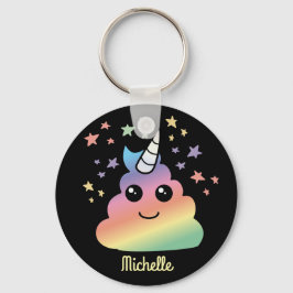Personalisiert Unicorn Rainbow Kacke Emoji Kawaii Schlüsselanhänger