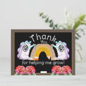 Personalisiert Unicorn Rainbow Teacher Vielen Dank Dankeskarte (Stehend Vorderseite)