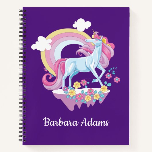 Personalisiert Unicorn Sketchbook Notebook Notizblock (Vorderseite)
