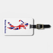 Personalisiert Union Jack Golfer Gepäckanhänger (Vorderseite horizontal)