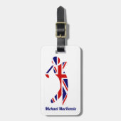 Personalisiert Union Jack Golfer Gepäckanhänger (Vorderseite vertikal)