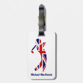 Personalisiert Union Jack Golfer Gepäckanhänger (Rückseite vertikal)