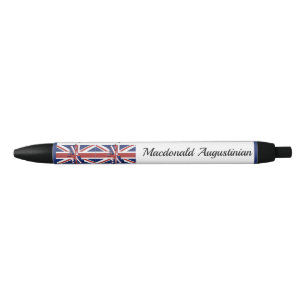 Personalisiert UNION JACK UK FLAG Black Ink Pe Kugelschreiber