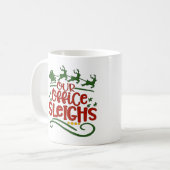 Personalisiert unser Büro Sleighs Xmas Kaffeetasse (Vorderseite Links)