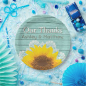 Personalisiert unser Dank an Sonnenblumen und Spit Pappteller (Party)